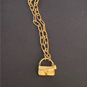 NWT Coach Mini Tabby Handbag Charm Chain Necklace